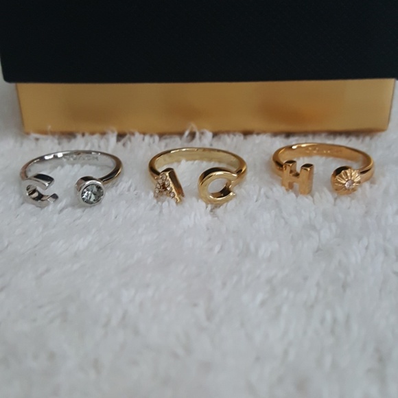 New Coach Tri-Tone Letter Rings - Picture 3 of 7